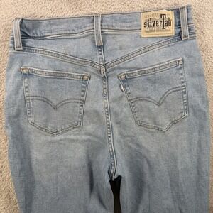 Vintage Levis Silver Tab Jeans Mens 30x27 Blue Distressed Tapered Denim